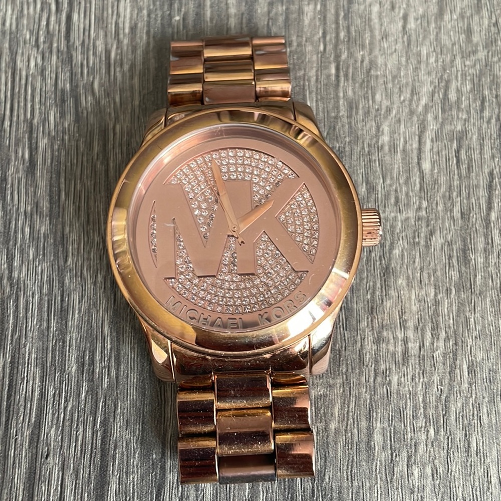 Michael Kors oversized crystal pave watch